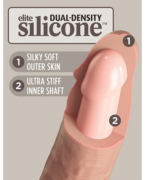 King Cock Elite King Cock Elite 6" Dual Density Silicone Cock - Light/Peach Pink Nude - Image 5