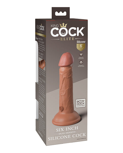 King Cock Elite King Cock Elite 6" Dual Density Silicone Cock - Tan/Dusty Rose Nude - Image 3