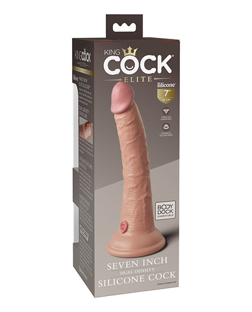 King Cock Elite King Cock Elite 7" Dual Density Silicone Cock - Light/Peach Pink Nude - Image 3