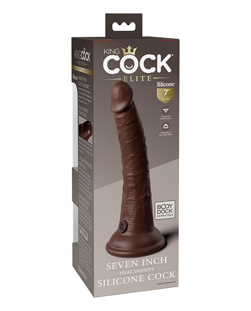 King Cock Elite King Cock Elite 7" Dual Density Silicone Cock - Brown/Espresso Nude - Image 4