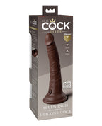 King Cock Elite King Cock Elite 7" Dual Density Silicone Cock - Brown/Espresso Nude - Image 4