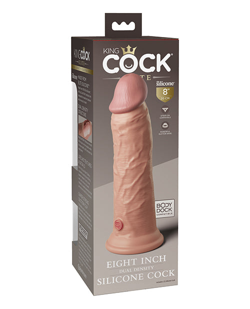 King Cock Elite King Cock Elite 8" Dual Density Silicone Cock - Light/Champagne Pink Nude - Image 4