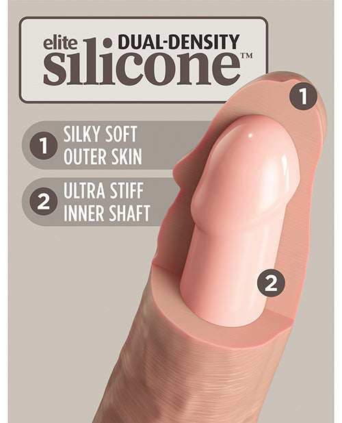 King Cock Elite King Cock Elite 8" Dual Density Silicone Cock - Light/Champagne Pink Nude - Image 5