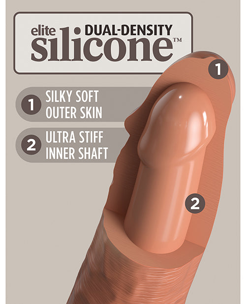 King Cock Elite King Cock Elite 8" Dual Density Silicone Cock - Tan/Dusty Rose Nude - Image 5