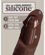 King Cock Elite King Cock Elite 8" Dual Density Silicone Cock - Brown/Espresso Nude - Image 3