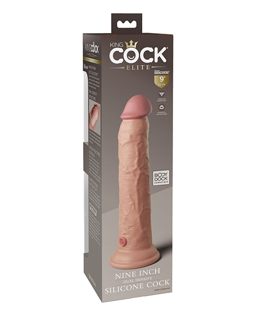 King Cock Elite King Cock Elite 9" Dual Density Silicone Cock - Light/Champagne Pink Nude - Image 4