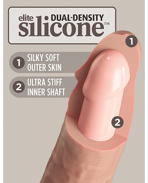 King Cock Elite King Cock Elite 9" Dual Density Silicone Cock - Light/Champagne Pink Nude - Image 5