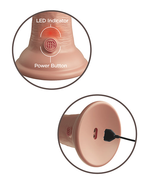 King Cock Elite King Cock Elite 6" Dual Density Vibrating Silicone Cock - Light/Champagne Pink Nude - Image 5