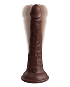 King Cock Elite King Cock Elite 7" Dual Density Vibrating Silicone Cock w/Remote - Brown/Espresso Nude - Image 2