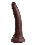 King Cock Elite King Cock Elite 7" Dual Density Vibrating Silicone Cock w/Remote - Brown/Espresso Nude
