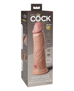 King Cock Elite King Cock Elite 8" Dual Density Vibrating Silicone Cock - Light/Champagne Pink Nude - Image 5