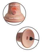 King Cock Elite King Cock Elite 8" Dual Density Vibrating Silicone Cock - Light/Champagne Pink Nude - Image 3