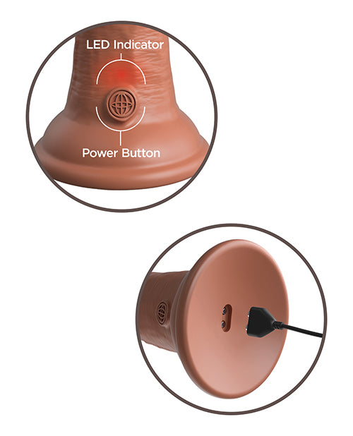 King Cock Elite King Cock Elite 8" Dual Density Vibrating Silicone Cock - Tan/Dusty Rose Nude - Image 3