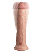 King Cock Elite King Cock Elite 9" Dual Density Vibrating Silicone Cock w/Remote - Light/Champagne Pink Nude
