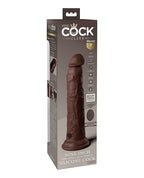 King Cock Elite King Cock Elite 9" Dual Density Vibrating Silicone Cock w/Remote - Brown/Espresso Nude - Image 4