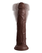 King Cock Elite King Cock Elite 9" Dual Density Vibrating Silicone Cock w/Remote - Brown/Espresso Nude