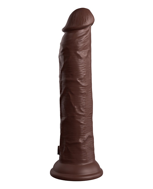 King Cock Elite King Cock Elite 9" Dual Density Vibrating Silicone Cock w/Remote - Brown/Espresso Nude - Image 2