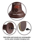 King Cock Elite King Cock Elite 9" Dual Density Vibrating Silicone Cock w/Remote - Brown/Espresso Nude - Image 5
