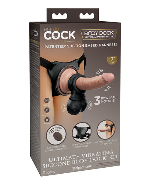 King Cock Elite King Cock Elite Ultimate Vibrating Silicone Body Dock Kit w/Remote - Image 5