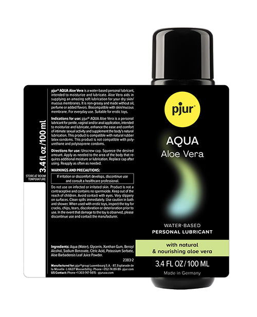Pjur Pjur Aqua Aloe Vera Water Based Personal Lubricant - 100 ml Bottle - Image 2
