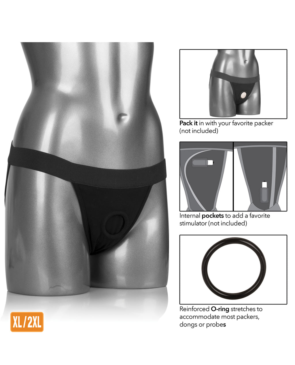 CalExotics CalExotics Packer Gear Jock Strap Harness - XL/2XL - Black - Image 5