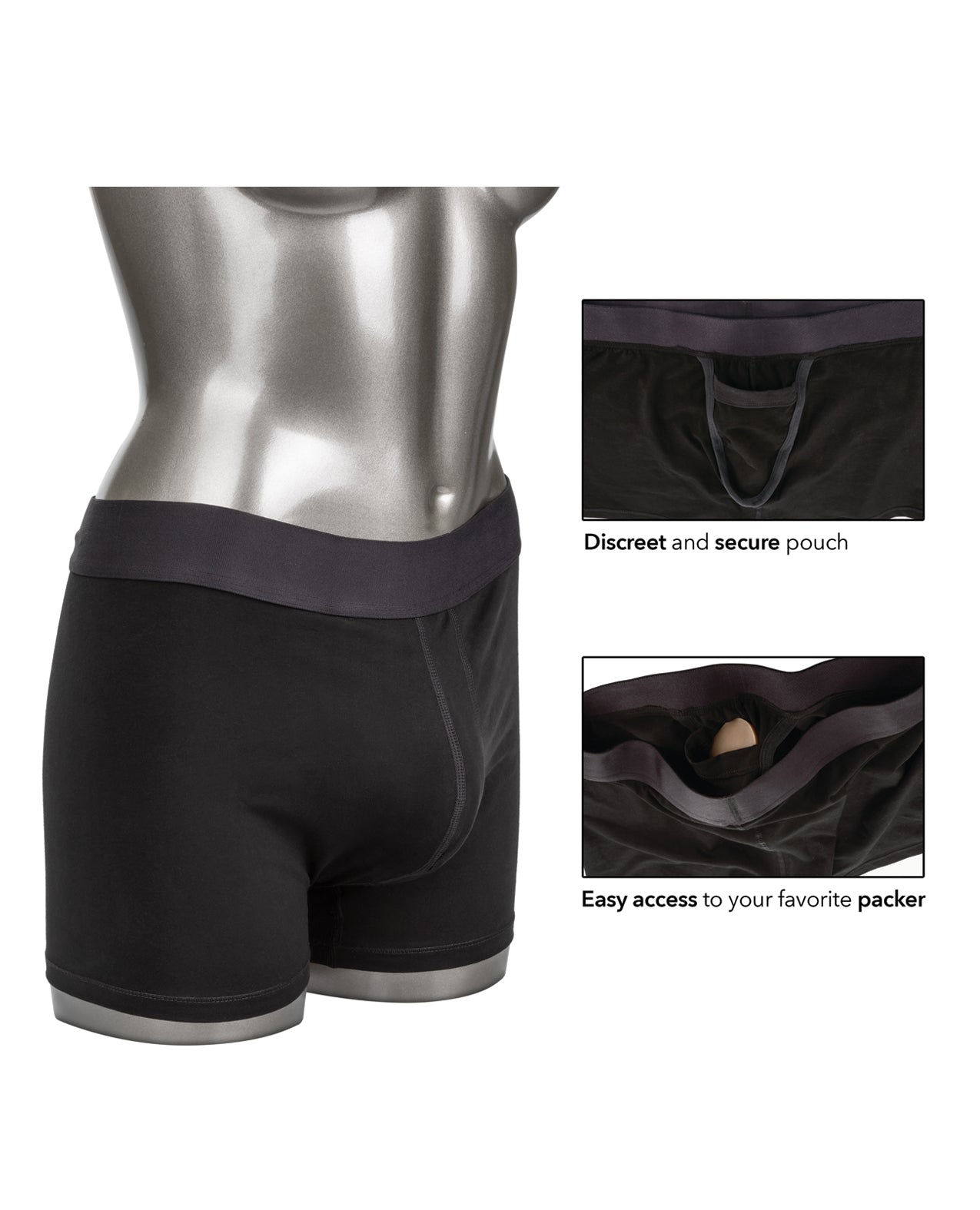 CalExotics CalExotics Packer Gear Boxer Brief with Packing Pouch - M/L - Black - Image 5