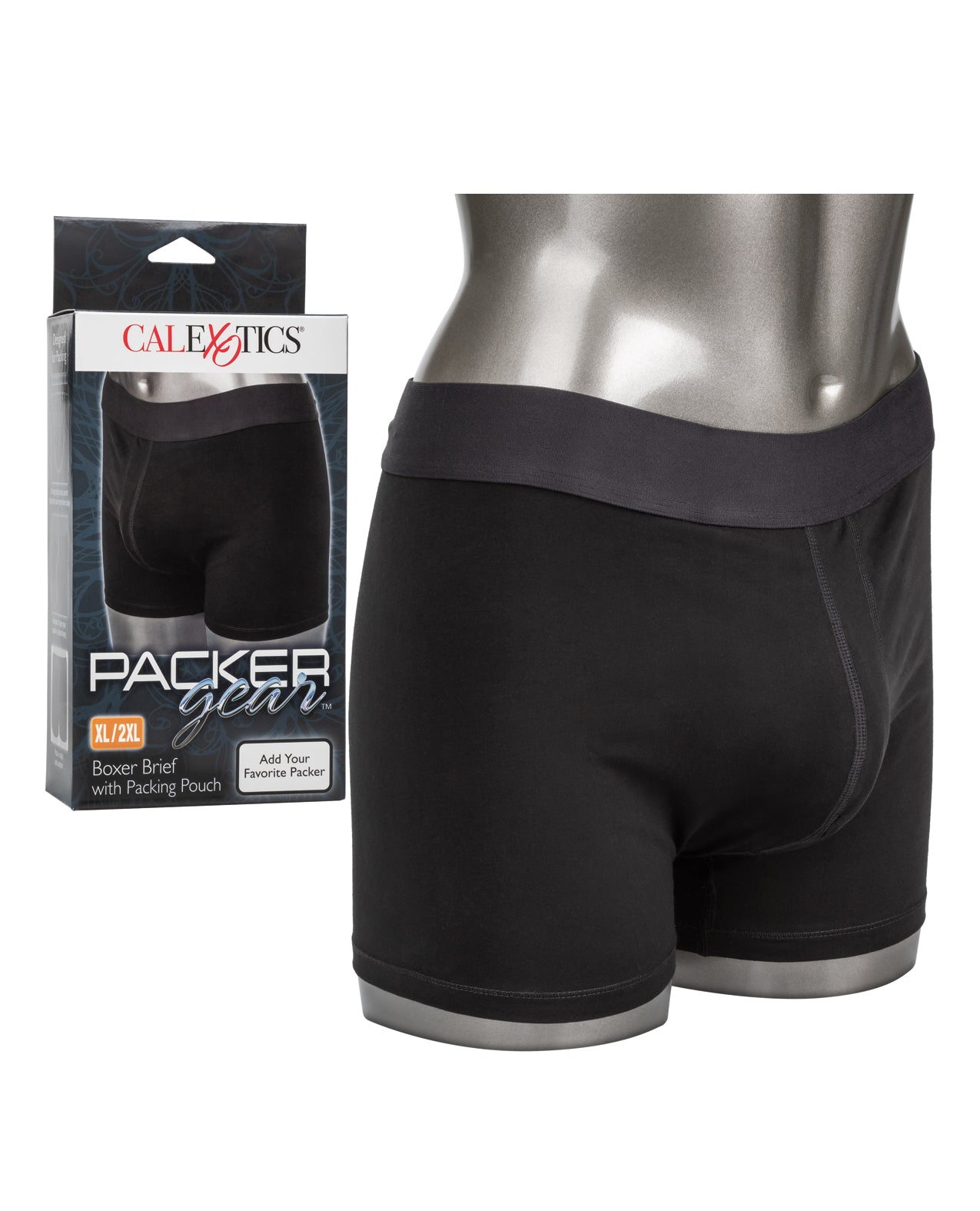 CalExotics CalExotics Packer Gear Boxer Brief with Packing Pouch - XL/2XL - Black