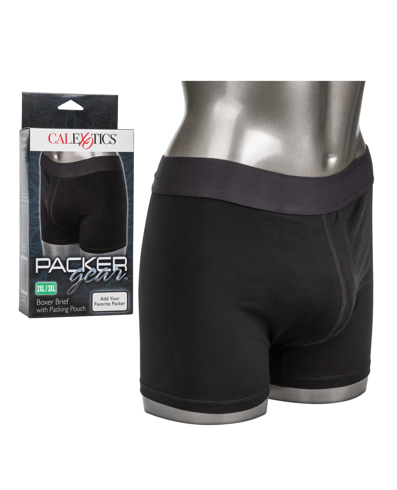 CalExotics CalExotics Packer Gear Boxer Brief with Packing Pouch - 2XL/3XL - Black