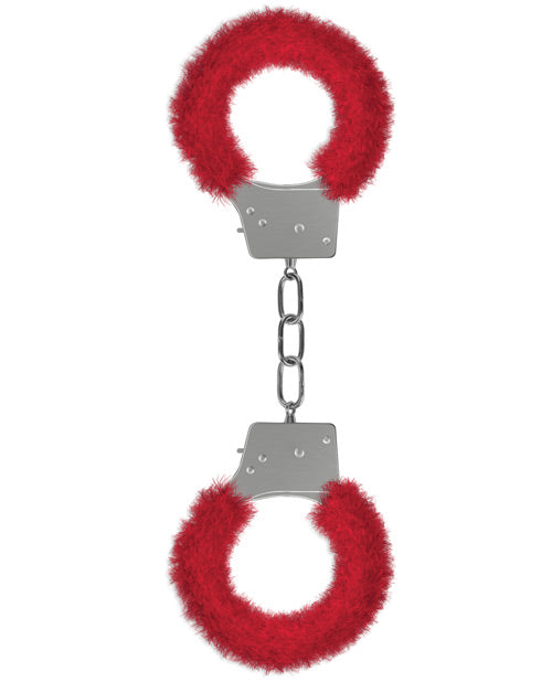Ouch Shots Ouch Beginner's Furry Handcuffs - Red - Image 2