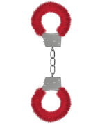 Ouch Shots Ouch Beginner's Furry Handcuffs - Red - Image 2