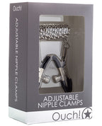 Ouch Shots Ouch Adjustable Nipple Clamps with Chain - Metal