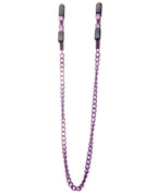 Ouch Shots Ouch Adjustable Nipple Clamps with Chain - Purple - Image 2