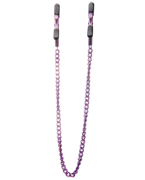 Ouch Shots Ouch Adjustable Nipple Clamps with Chain - Purple - Image 2
