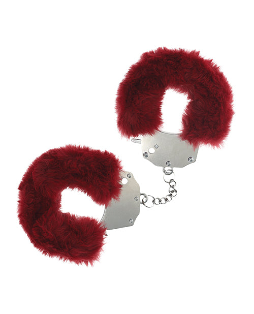Ouch Shots Ouch! Heavy-Duty Fluffy Handcuffs - Burgundy