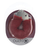 Ouch Shots Ouch! Heavy-Duty Fluffy Handcuffs - Burgundy - Image 2