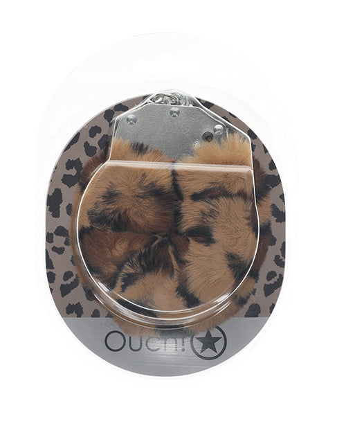 Ouch Shots Ouch! Heavy-Duty Fluffy Handcuffs - Leopard - Image 2