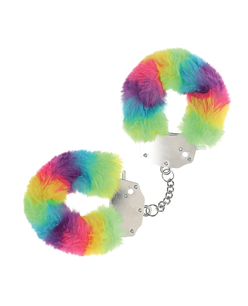 Ouch Shots Ouch! Heavy-Duty Fluffy Handcuffs - Rainbow