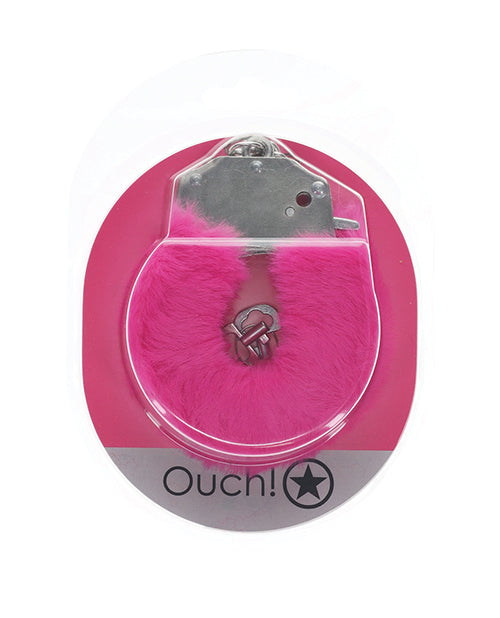 Ouch Shots Ouch! Heavy-Duty Fluffy Handcuffs - Pink - Image 2