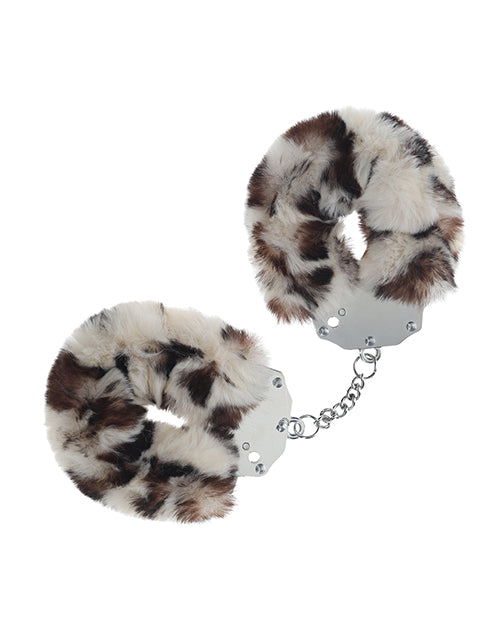 Ouch Shots Ouch! Heavy-Duty Fluffy Handcuffs - Snow Leopard