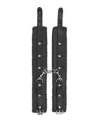 Ouch Shots Ouch Plush Bonded Leather Ankle Cuffs - Black - Image 3