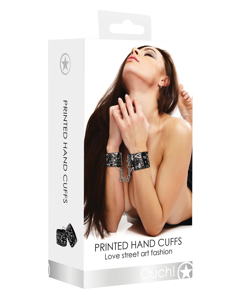 Ouch Shots Ouch Love Street Art Printed Hand Cuffs - Black