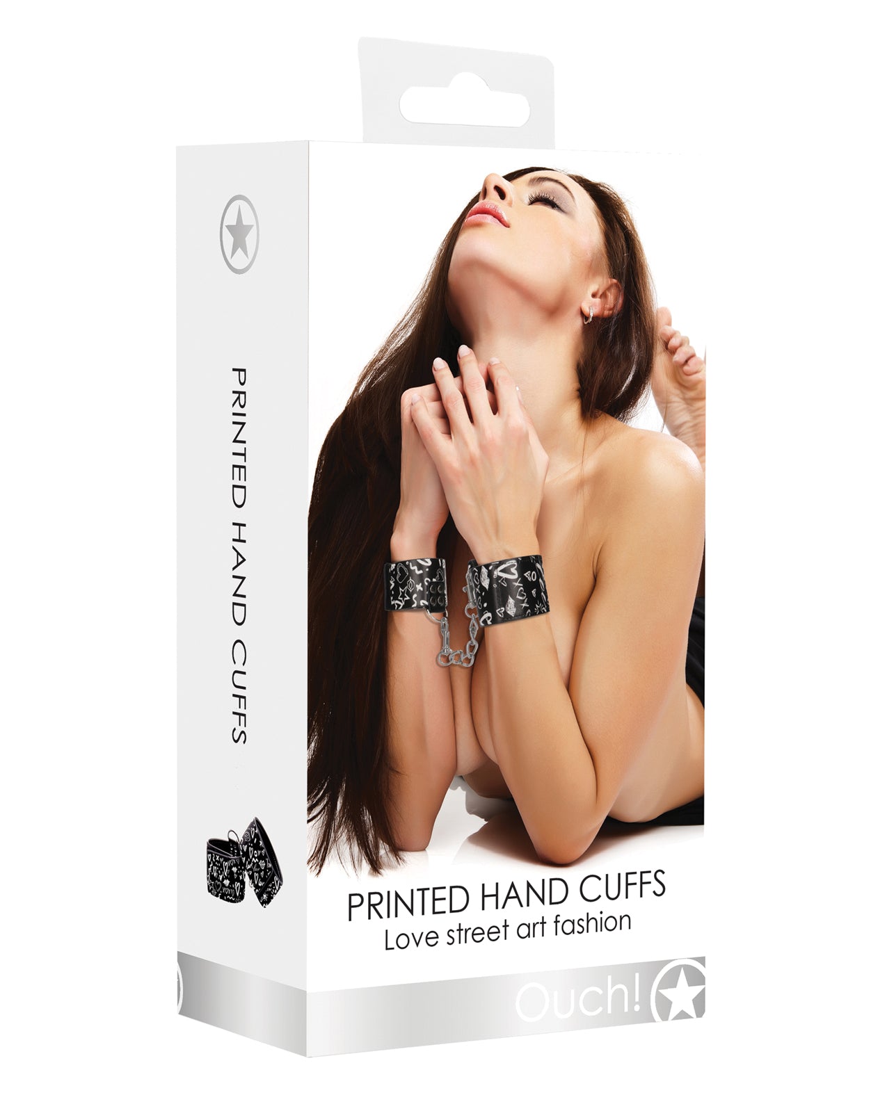 Ouch Shots Ouch Love Street Art Printed Hand Cuffs - Black