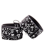 Ouch Shots Ouch Love Street Art Printed Hand Cuffs - Black - Image 2