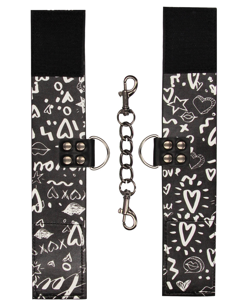 Ouch Shots Ouch Love Street Art Printed Hand Cuffs - Black - Image 3