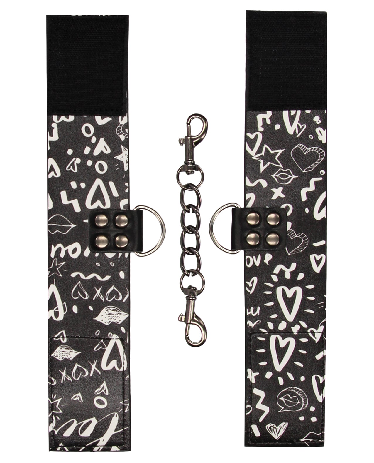Ouch Shots Ouch Love Street Art Printed Hand Cuffs - Black - Image 3