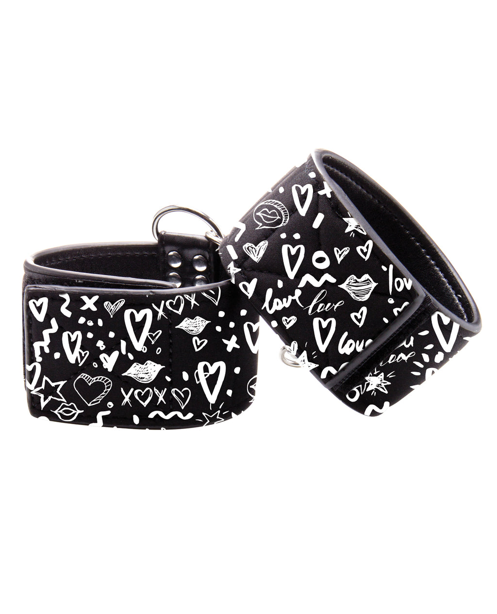 Ouch Shots Ouch Love Street Art Printed Ankle Cuffs - Black - Image 2