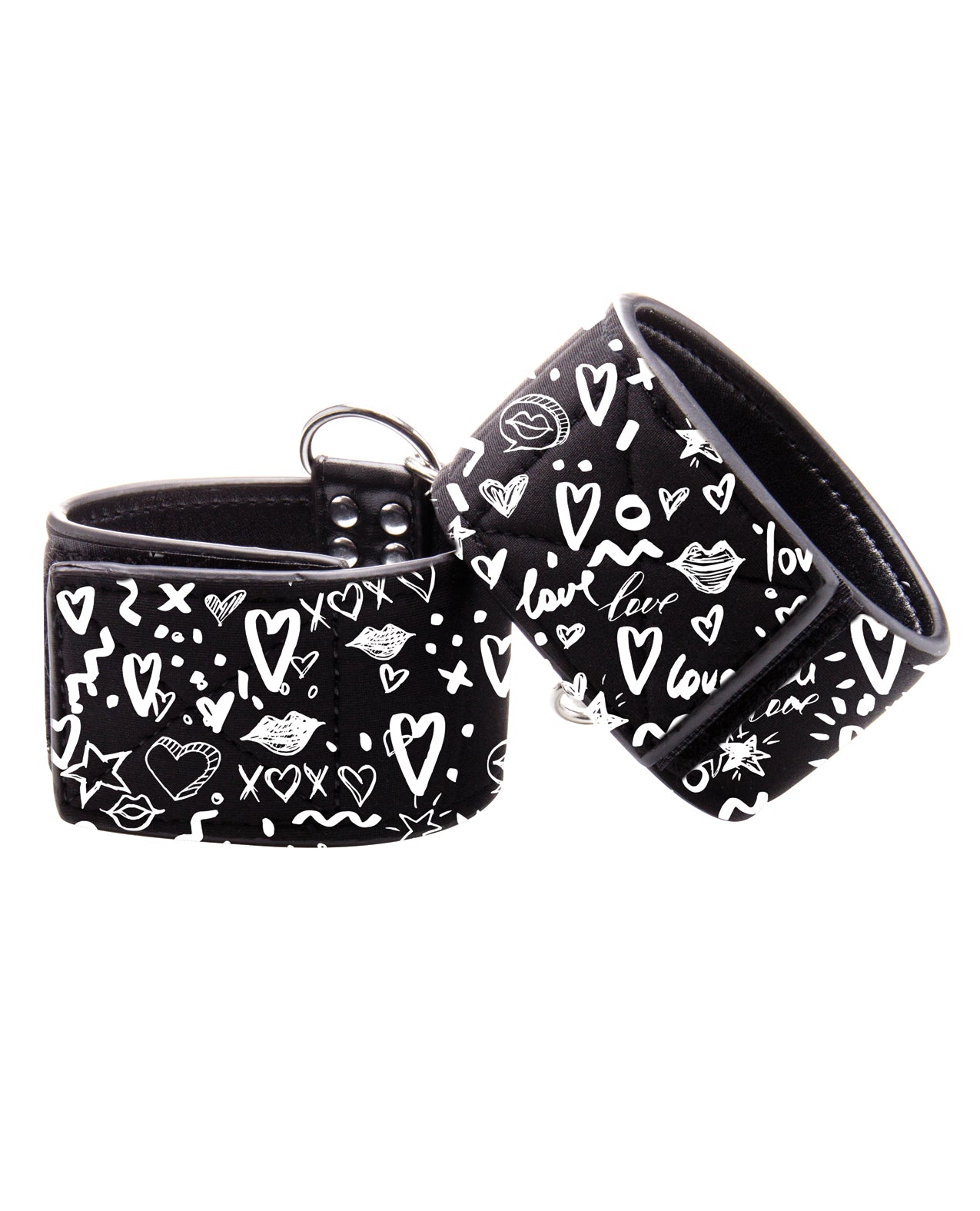 Ouch Shots Ouch Love Street Art Printed Ankle Cuffs - Black - Image 2