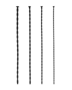 Ouch Shots Ouch Beginner's Urethral Sounding Silicone Spiral Screw Plug Set - Black - Image 3