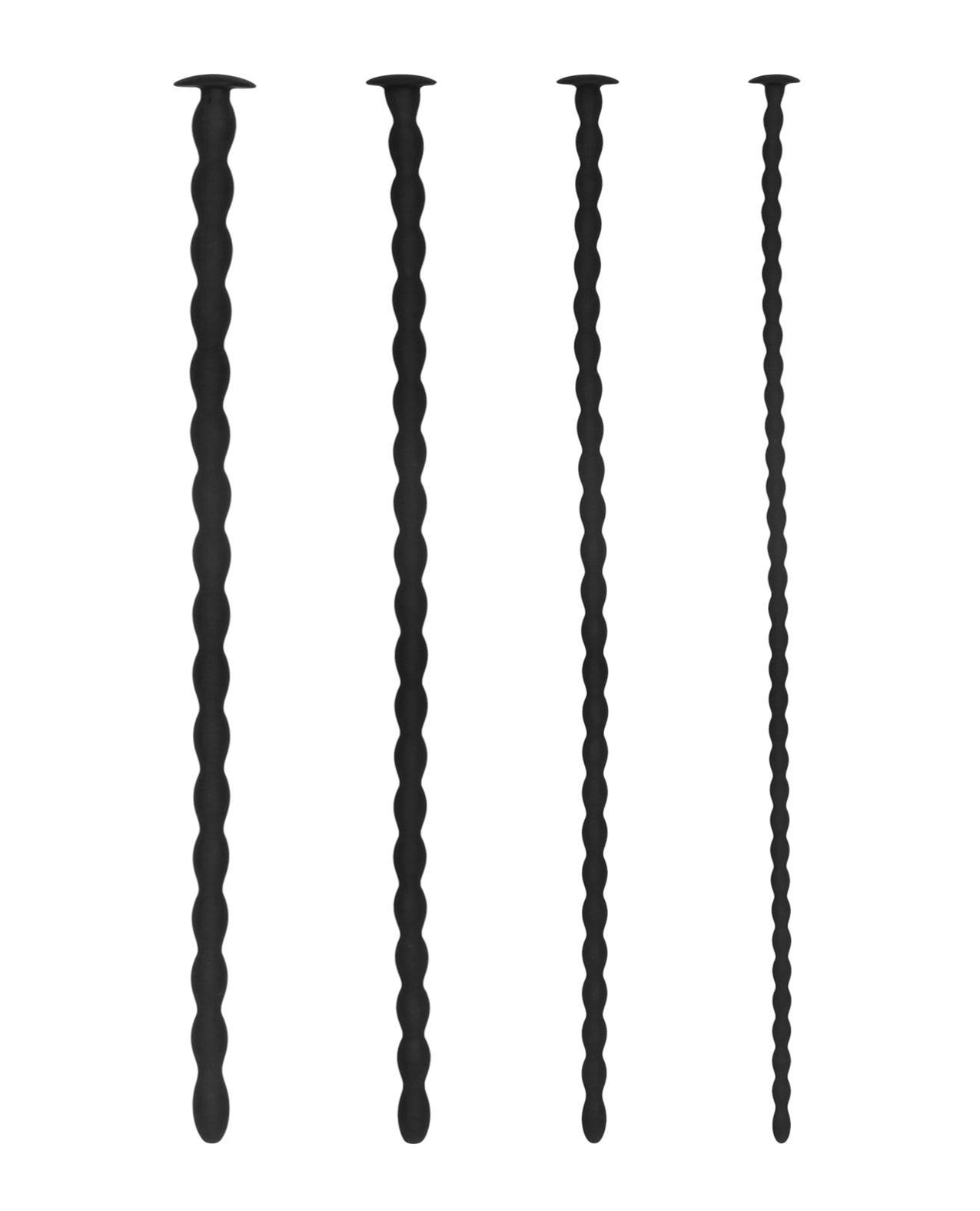 Ouch Shots Ouch Advanced Urethral Sounding Silicone Spiral Plug Set - Black - Image 3