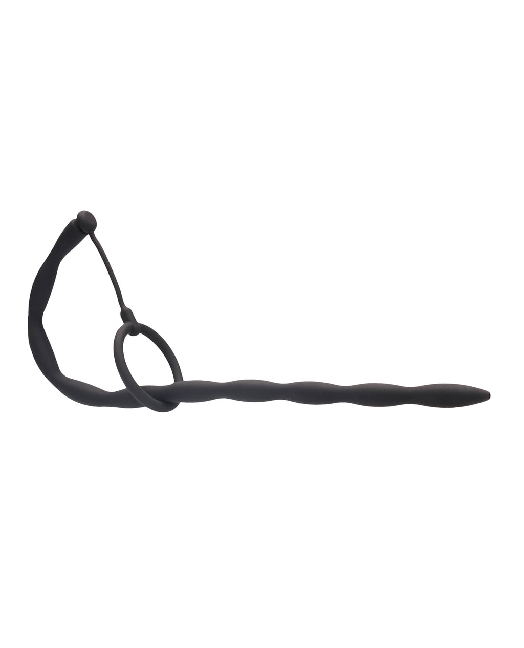 Ouch Shots Ouch Urethral Sounding Silicone Plug & Cock Ring Set - Black - Image 3